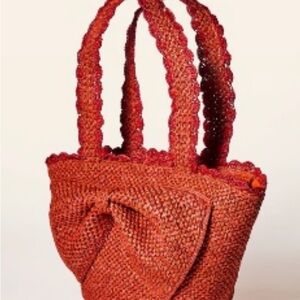 Elegant Red Woven Tote Bag